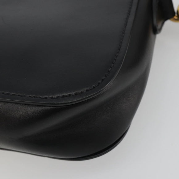 Miu Miu Shoulder Bag Leather Black Gold Auth 190450M