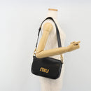 Miu Miu Shoulder Bag Leather Black Gold Auth 190450M-24