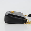 Miu Miu Shoulder Bag Leather Black Gold Auth 190450M-4