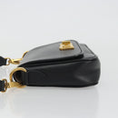 Miu Miu Shoulder Bag Leather Black Gold Auth 190450M-5
