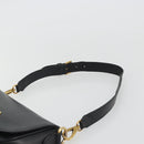 Miu Miu Shoulder Bag Leather Black Gold Auth 190450M-8
