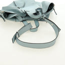 LOEWE Hammock Hand Bag Leather 2way Light Blue Silver Auth 190453A-9