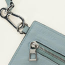 LOEWE Hammock Hand Bag Leather 2way Light Blue Silver Auth 190453A-23