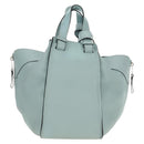 LOEWE Hammock Hand Bag Leather 2way Light Blue Silver Auth 190453A-2