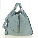 LOEWE Hammock Hand Bag Leather 2way Light Blue Silver Auth 190453A-3