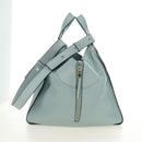 LOEWE Hammock Hand Bag Leather 2way Light Blue Silver Auth 190453A-4