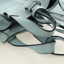LOEWE Hammock Hand Bag Leather 2way Light Blue Silver Auth 190453A-7
