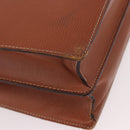 LOEWE Briefcase Leather Brown Gold Auth 190454-8