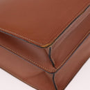 LOEWE Briefcase Leather Brown Gold Auth 190454-16