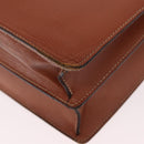 LOEWE Briefcase Leather Brown Gold Auth 190454-17
