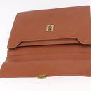 LOEWE Briefcase Leather Brown Gold Auth 190454-9