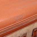 LOEWE Briefcase Leather Brown Gold Auth 190454-19