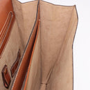 LOEWE Briefcase Leather Brown Gold Auth 190454-20