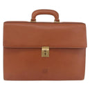 LOEWE Briefcase Leather Brown Gold Auth 190454-13