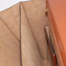 LOEWE Briefcase Leather Brown Gold Auth 190454-23