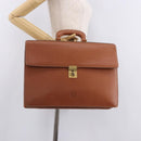 LOEWE Briefcase Leather Brown Gold Auth 190454-27