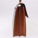 LOEWE Briefcase Leather Brown Gold Auth 190454-4