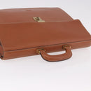 LOEWE Briefcase Leather Brown Gold Auth 190454-6