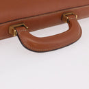 LOEWE Briefcase Leather Brown Gold Auth 190454-7