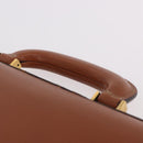 LOEWE Briefcase Leather Brown Gold Auth 190454-14