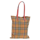 BURBERRY Nova Check Tote Bag Canvas Beige Silver Auth 190455M-1