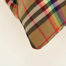 BURBERRY Nova Check Tote Bag Canvas Beige Silver Auth 190455M-9