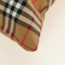 BURBERRY Nova Check Tote Bag Canvas Beige Silver Auth 190455M-14