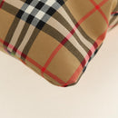 BURBERRY Nova Check Tote Bag Canvas Beige Silver Auth 190455M-16