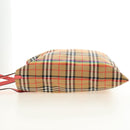 BURBERRY Nova Check Tote Bag Canvas Beige Silver Auth 190455M-3
