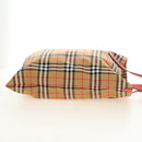 BURBERRY Nova Check Tote Bag Canvas Beige Silver Auth 190455M-4