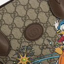 GUCCI GG Supreme Donald duck Hand Bag PVC 2way Beige Gold 648134 Auth 190456M-17