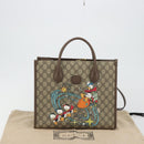GUCCI GG Supreme Donald duck Hand Bag PVC 2way Beige Gold 648134 Auth 190456M-27