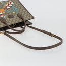 GUCCI GG Supreme Donald duck Hand Bag PVC 2way Beige Gold 648134 Auth 190456M-9
