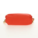 BOTTEGA VENETA The Chain Pouch Shoulder Bag Leather Orange Gold Auth 190460SV-5