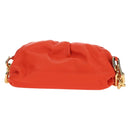 BOTTEGA VENETA The Chain Pouch Shoulder Bag Leather Orange Gold Auth 190460SV-2