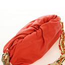 BOTTEGA VENETA The Chain Pouch Shoulder Bag Leather Orange Gold Auth 190460SV-6