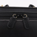 GUCCI Horsebit Vanity Hand Bag Leather Black Gold Auth 190461A-14