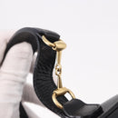 GUCCI Horsebit Vanity Hand Bag Leather Black Gold Auth 190461A-15