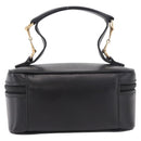 GUCCI Horsebit Vanity Hand Bag Leather Black Gold Auth 190461A-3