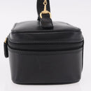 GUCCI Horsebit Vanity Hand Bag Leather Black Gold Auth 190461A-4