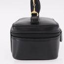 GUCCI Horsebit Vanity Hand Bag Leather Black Gold Auth 190461A-5