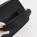GUCCI Horsebit Vanity Hand Bag Leather Black Gold Auth 190461A-7