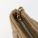 CHANEL Bubble Quilt Chain Shoulder Bag Lamb Skin Brown Gold CC Auth 190462SAV-10