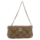 CHANEL Bubble Quilt Chain Shoulder Bag Lamb Skin Brown Gold CC Auth 190462SAV-13