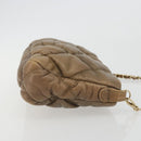 CHANEL Bubble Quilt Chain Shoulder Bag Lamb Skin Brown Gold CC Auth 190462SAV-3
