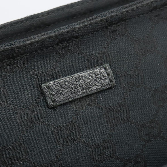 GUCCI GG Canvas Web Sherry Line Shoulder Bag Black Silver 256100 Auth 190463A