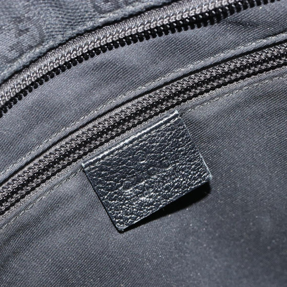 GUCCI GG Canvas Web Sherry Line Shoulder Bag Black Silver 256100 Auth 190463A