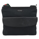 GUCCI GG Canvas Web Sherry Line Shoulder Bag Black Silver 256100 Auth 190463A-13