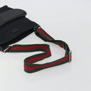 GUCCI GG Canvas Web Sherry Line Shoulder Bag Black Silver 256100 Auth 190463A-7