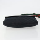 GUCCI GG Canvas Web Sherry Line Shoulder Bag Black Silver 256100 Auth 190463A-5